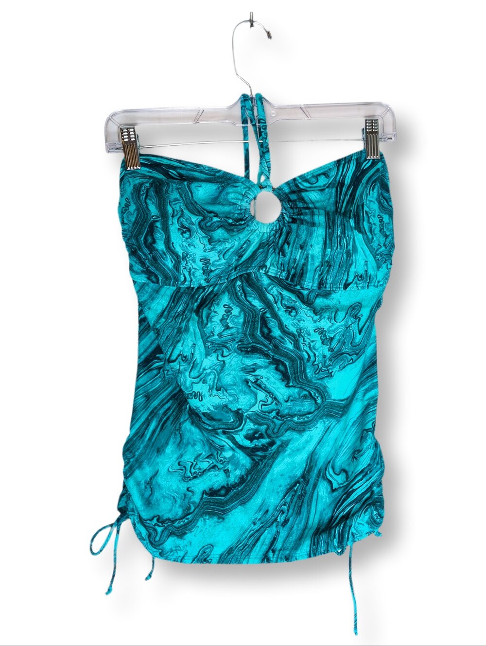 Michael Kors Cruise 2020 Swimsuit Top Tile Blue Multi Size M NWT $124 MSRP